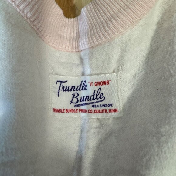 Vtg Trundle Bundle Infant Sleep Sack Gown Pink & White Checkered Size Newborn - Picture 4 of 5